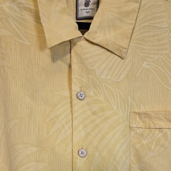 Jamaica Jaxx 100% Silk Men's XXL Short Sleeve Button Down Shirt Tropical Yellow - Picture 3 of 7